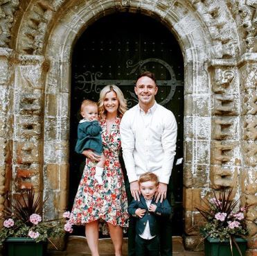 Helen Skelton with her spouse, Richie and their children.